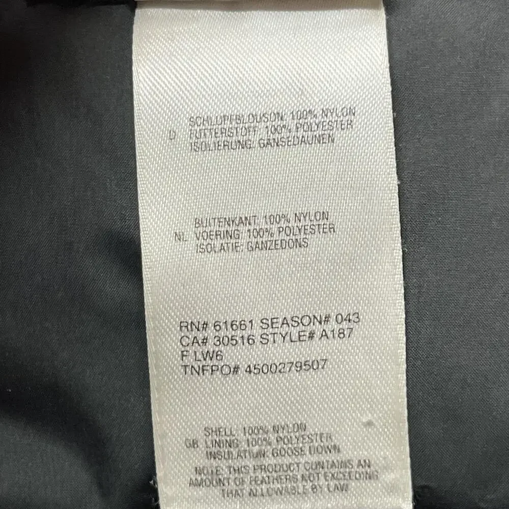 The North Face Jacket Mens 2XL Gray Down Puffer Hooded Full Zip Outdoor 700 A187